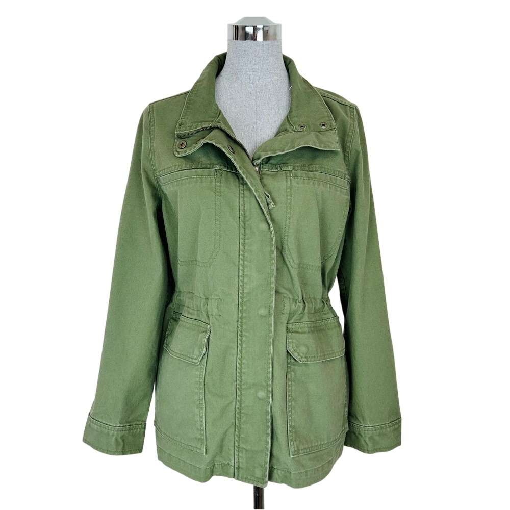 Madewell Military Surplus Jacket Women Medium Green Fade Army Utility Field Coat